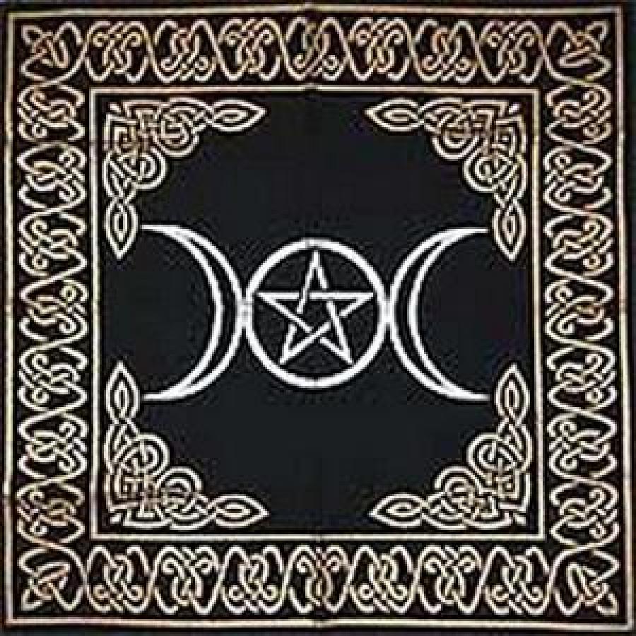 Triple Moon Pentacle Altar Cloth