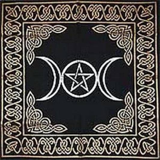 Triple Moon Pentacle Altar Cloth